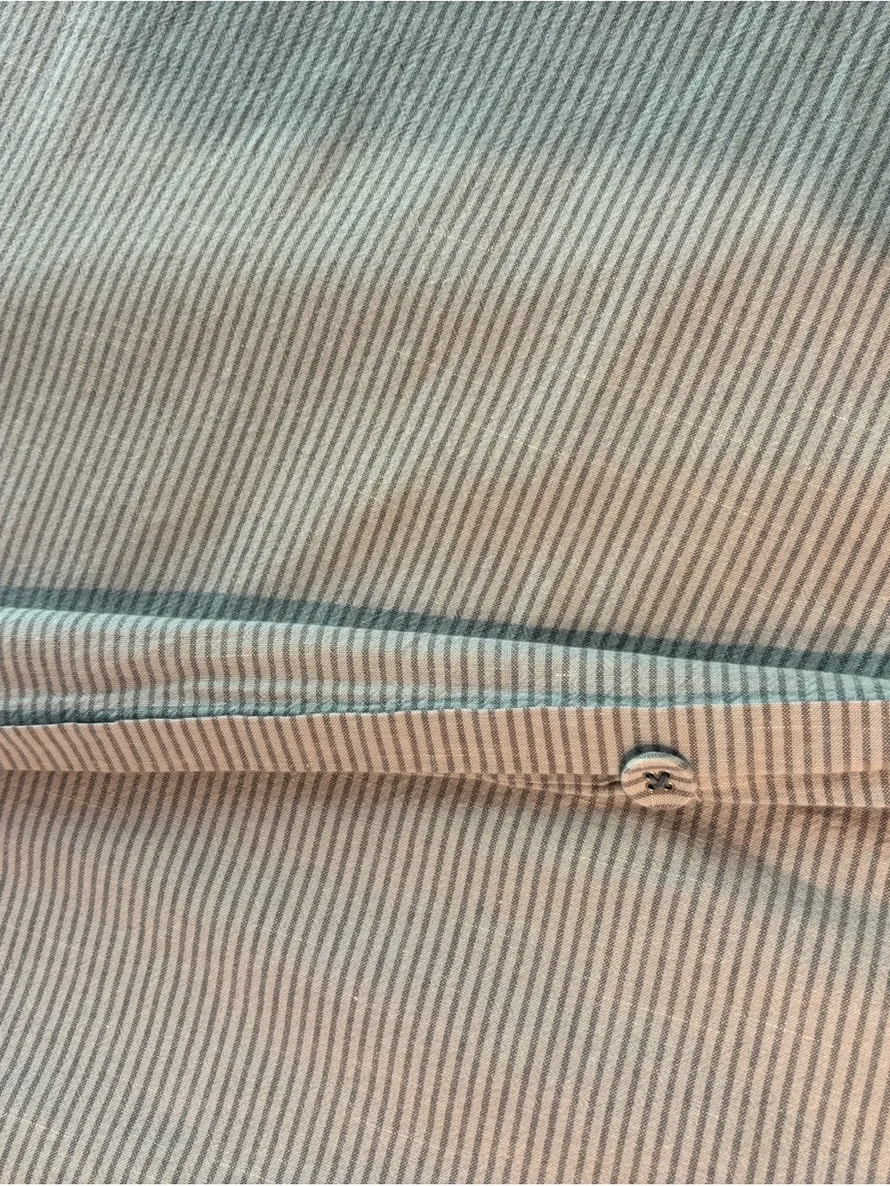 IKEA BERGPALM Gray Pinstripe Duvet Cover - 100% Cotton, 86x86